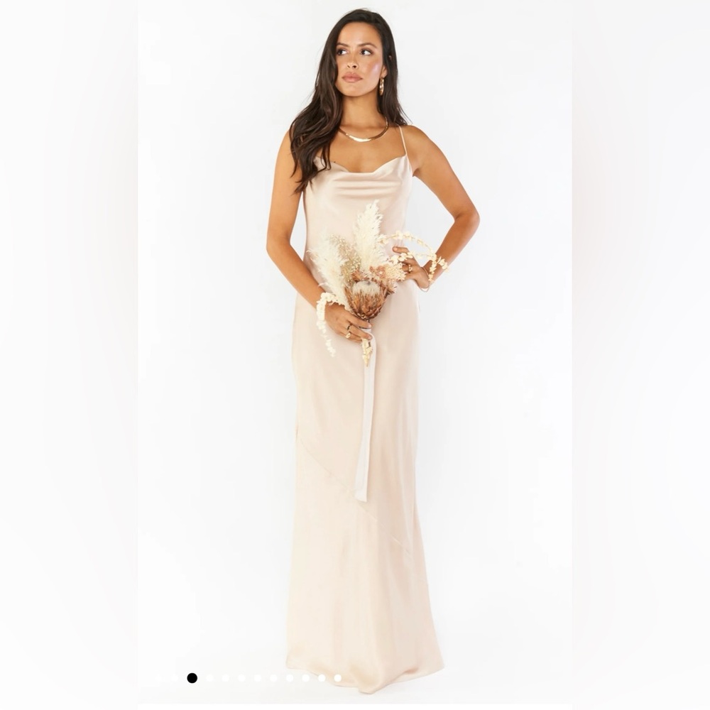 Show Me Your Mumu - Tuscany Maxi slip dress in champagne luxe satin - Medium